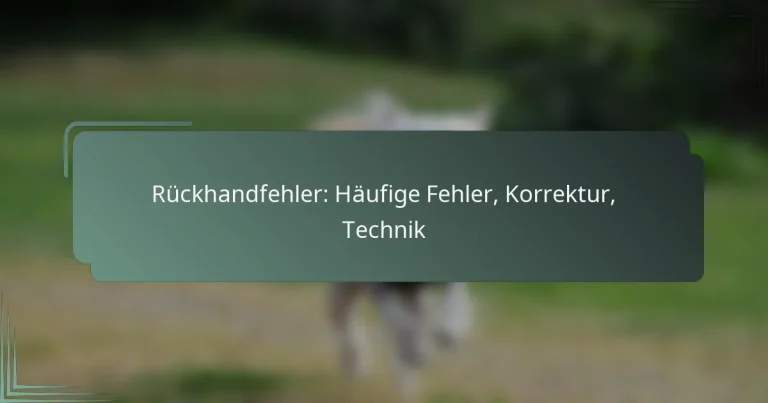 Rückhandfehler: Häufige Fehler, Korrektur, Technik