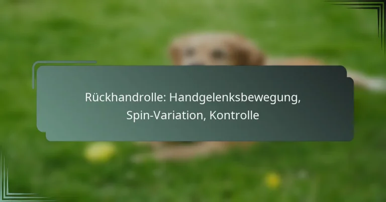 Rückhandrolle: Handgelenksbewegung, Spin-Variation, Kontrolle