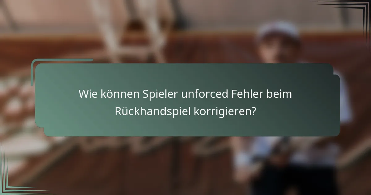 Wie können Spieler unforced Fehler beim Rückhandspiel korrigieren?